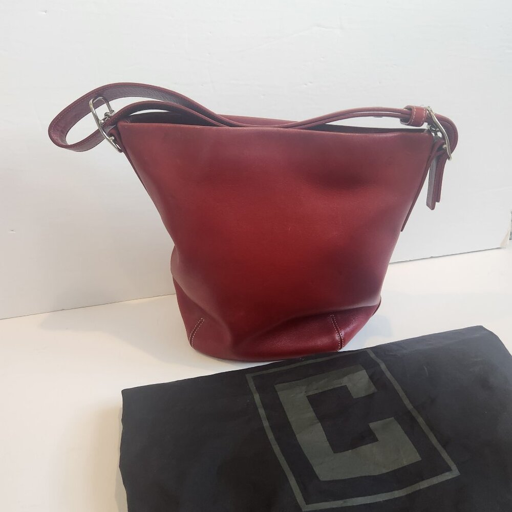 Coach Bucket Bag - Medium Size Deep Red